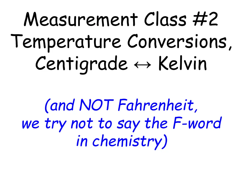measurement class 2 temperature conversions