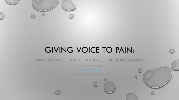 giving voice to pain