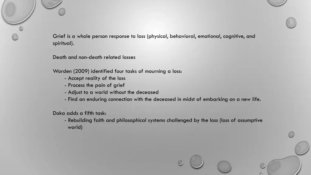 grief is a whole person response to loss physical