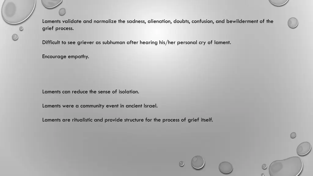 laments validate and normalize the sadness