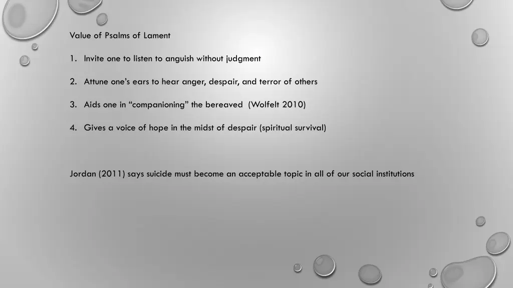 value of psalms of lament