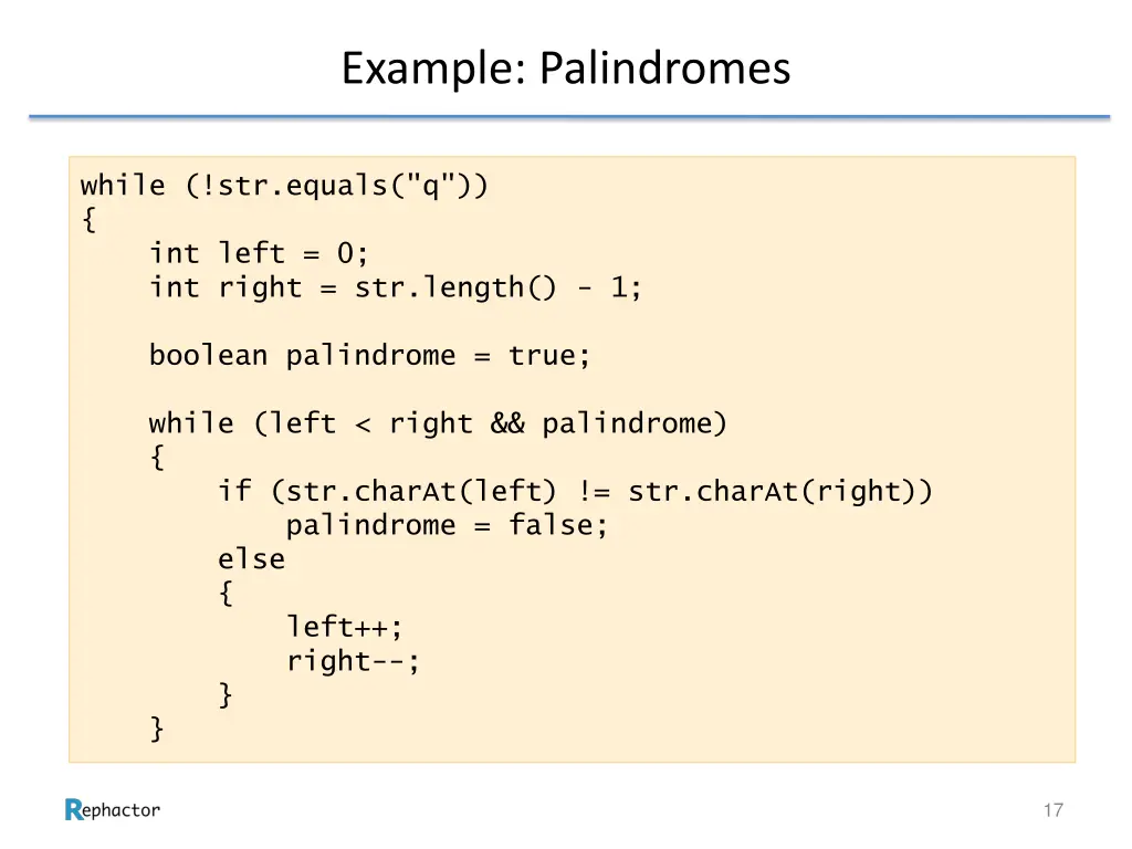 example palindromes 2