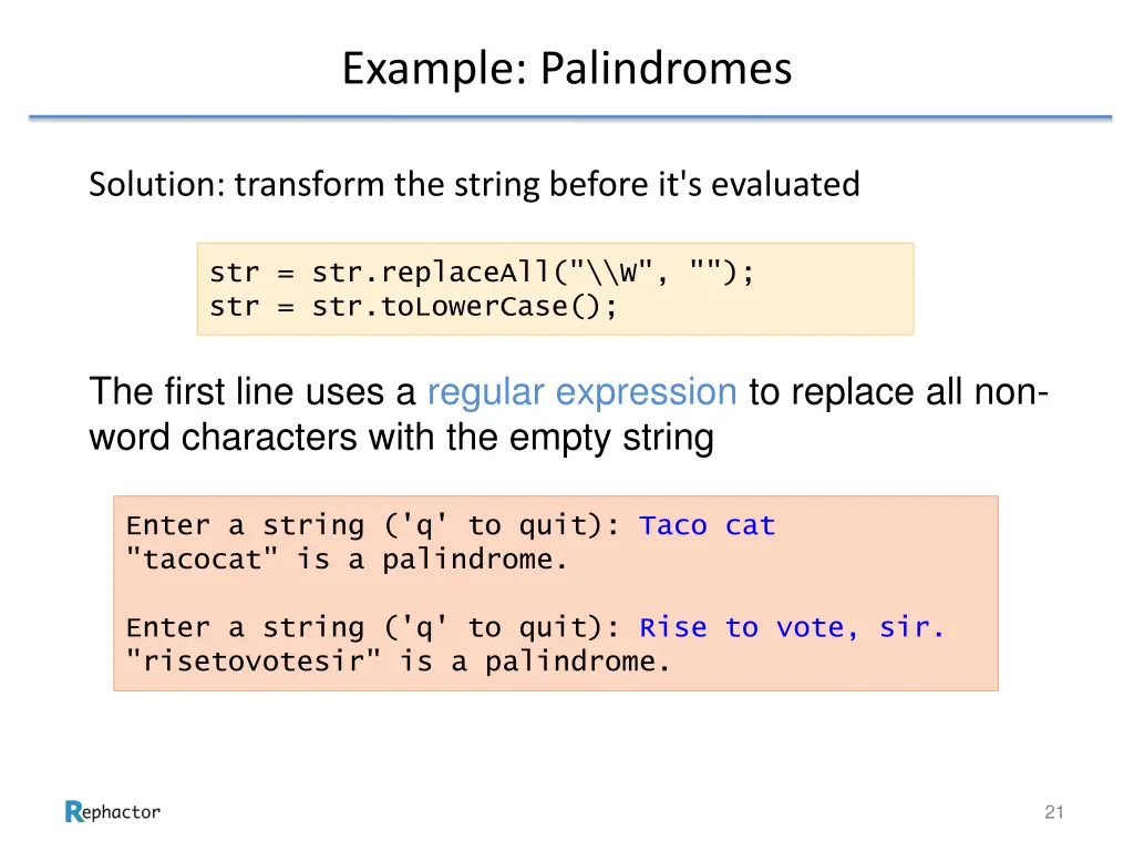 example palindromes 6