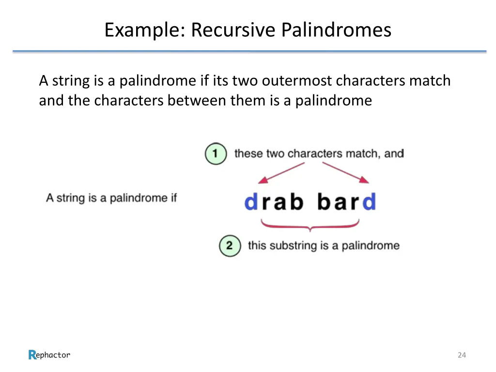 example recursive palindromes 1