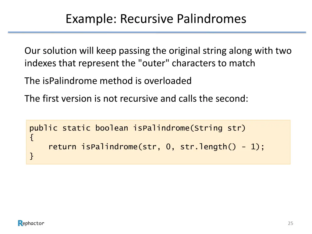 example recursive palindromes 2