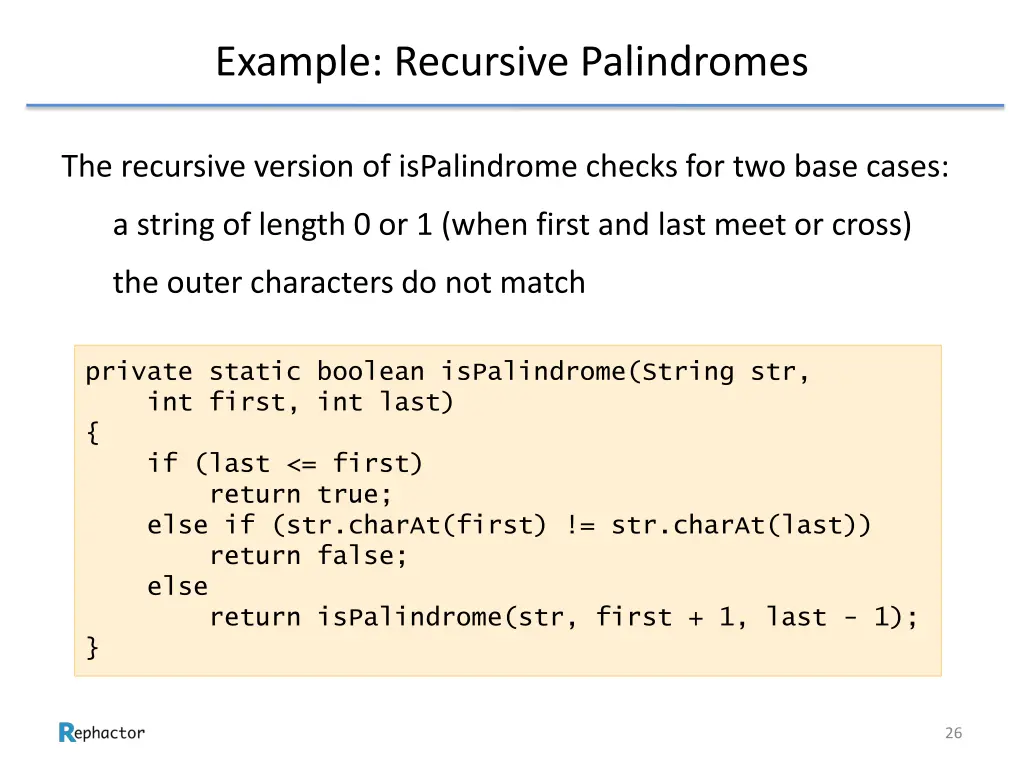 example recursive palindromes 3
