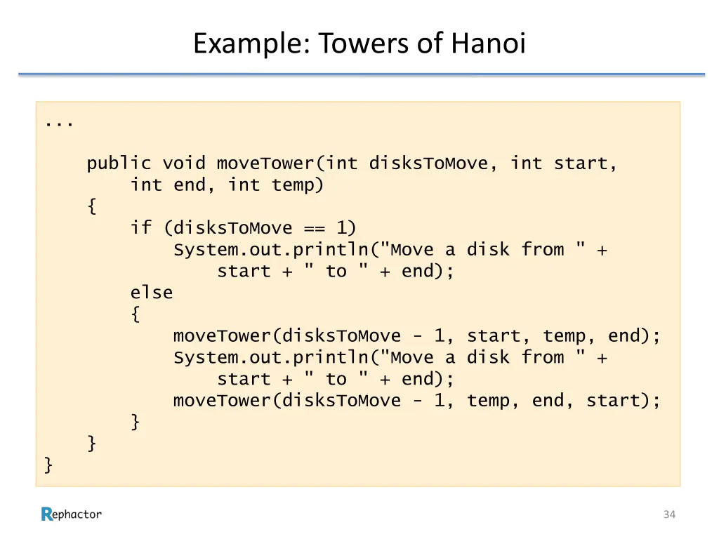 example towers of hanoi 7