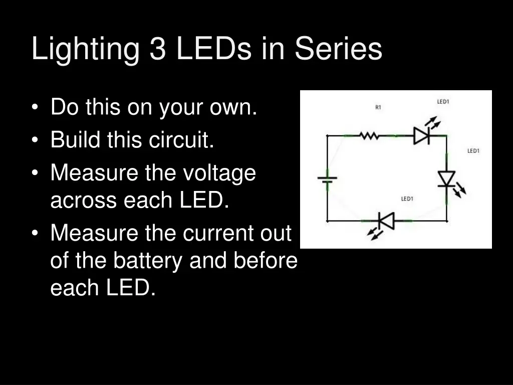 lighting 3 leds in series