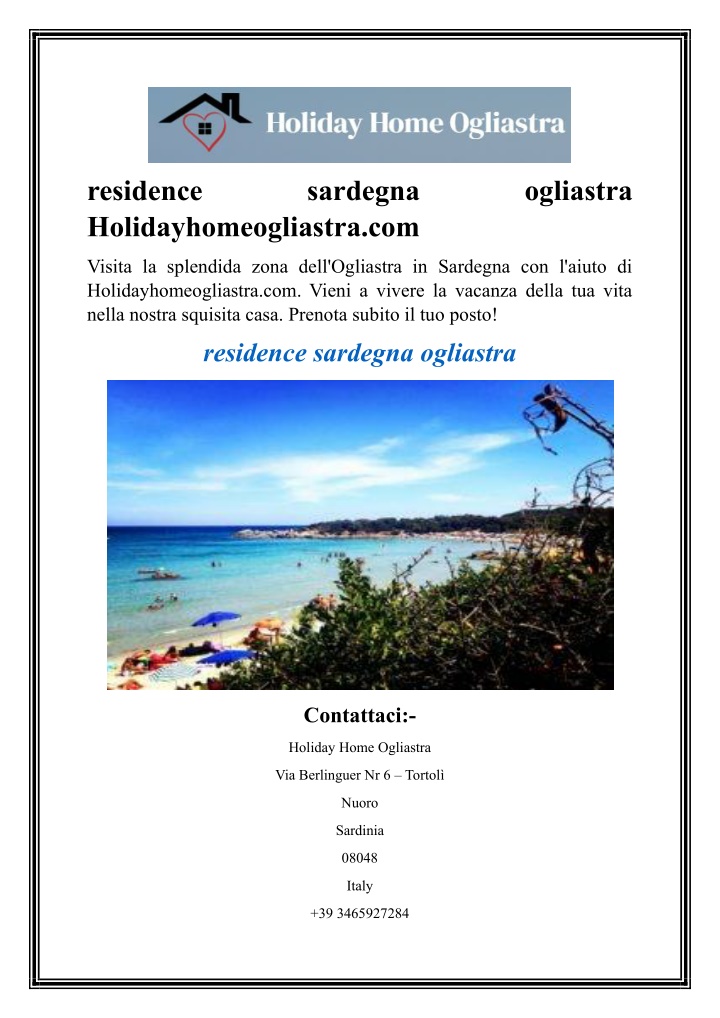 residence holidayhomeogliastra com