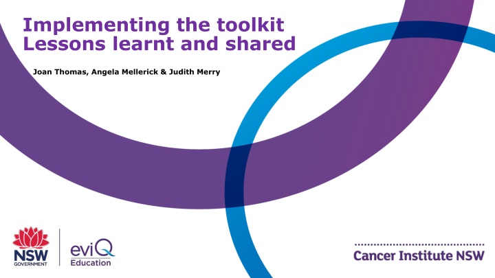 implementing the toolkit lessons learnt and shared
