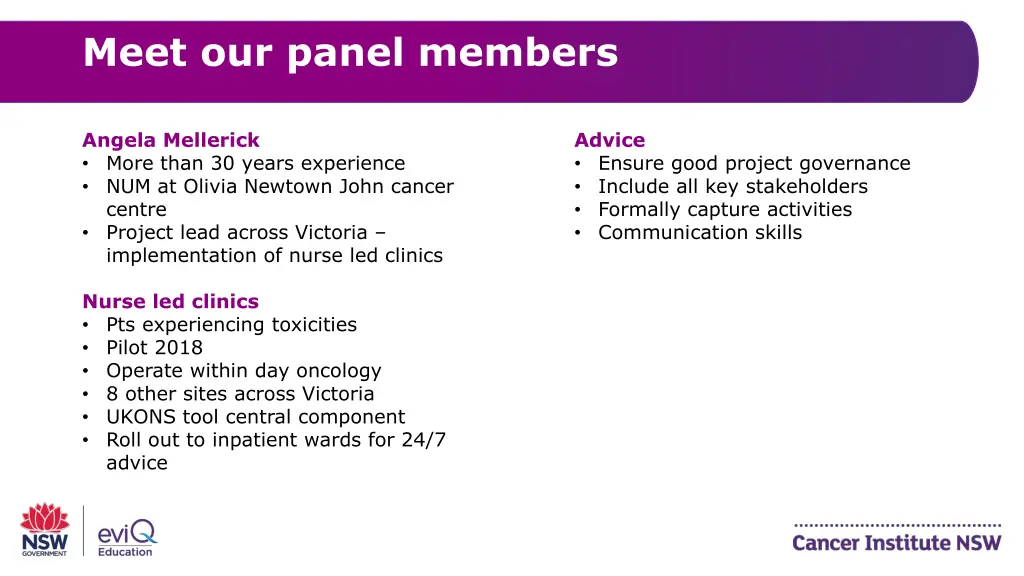 meet our panel members 1