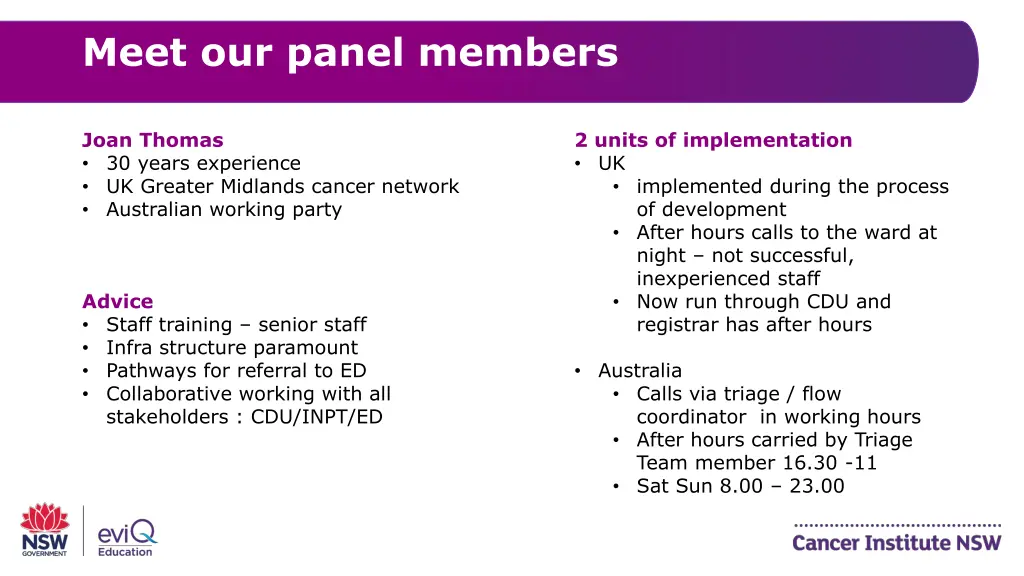 meet our panel members