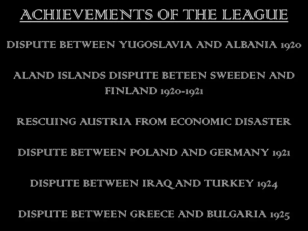 achievements of the league