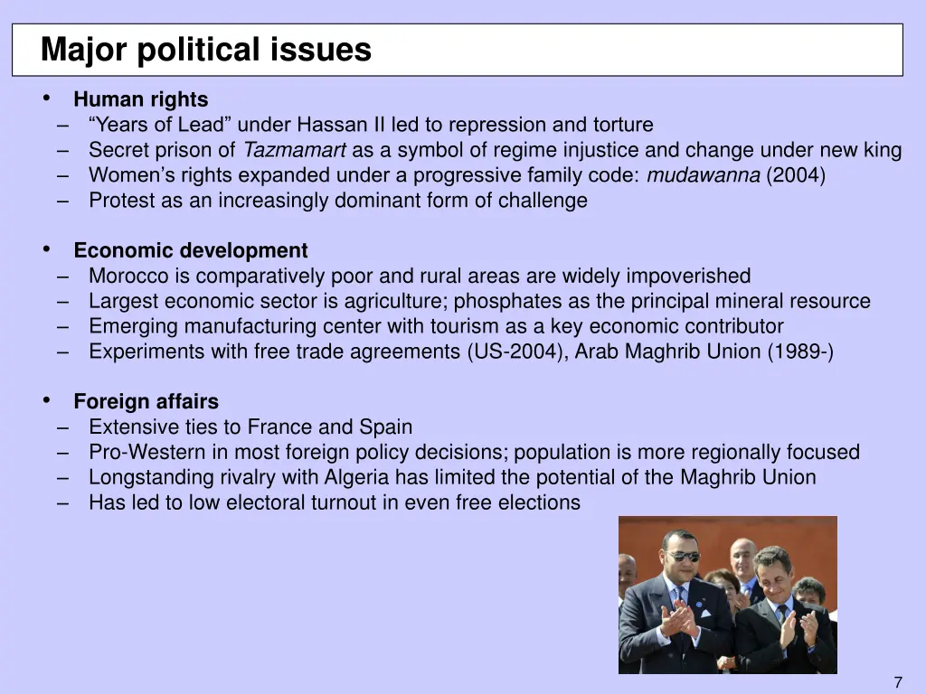 major political issues