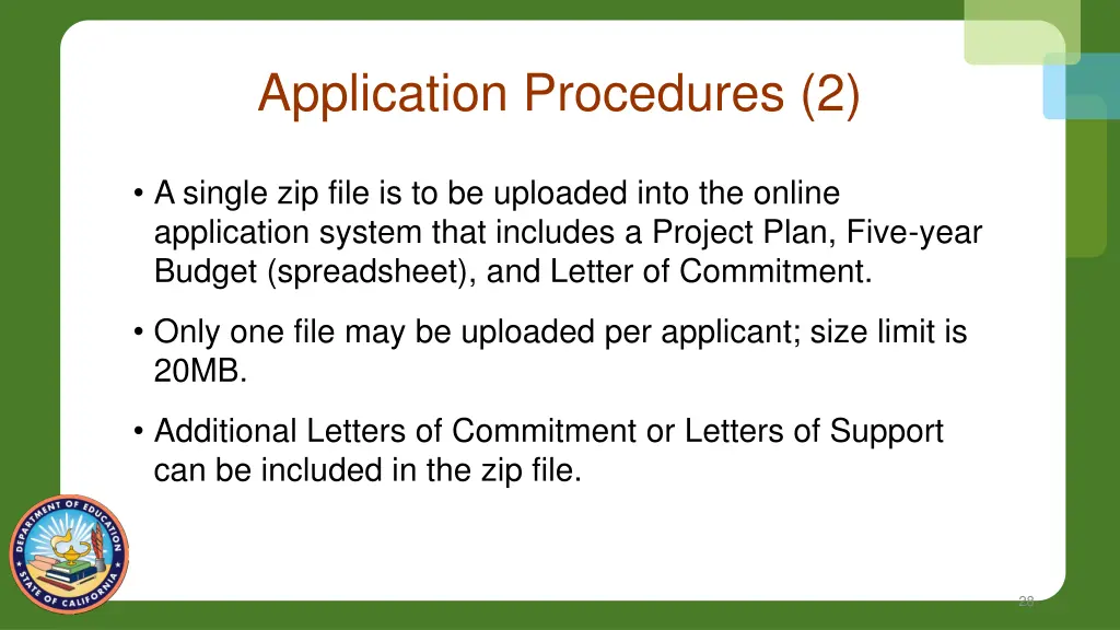 application procedures 2