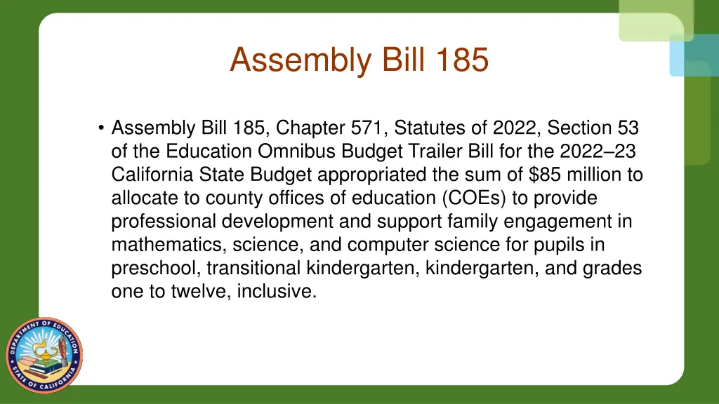 assembly bill 185