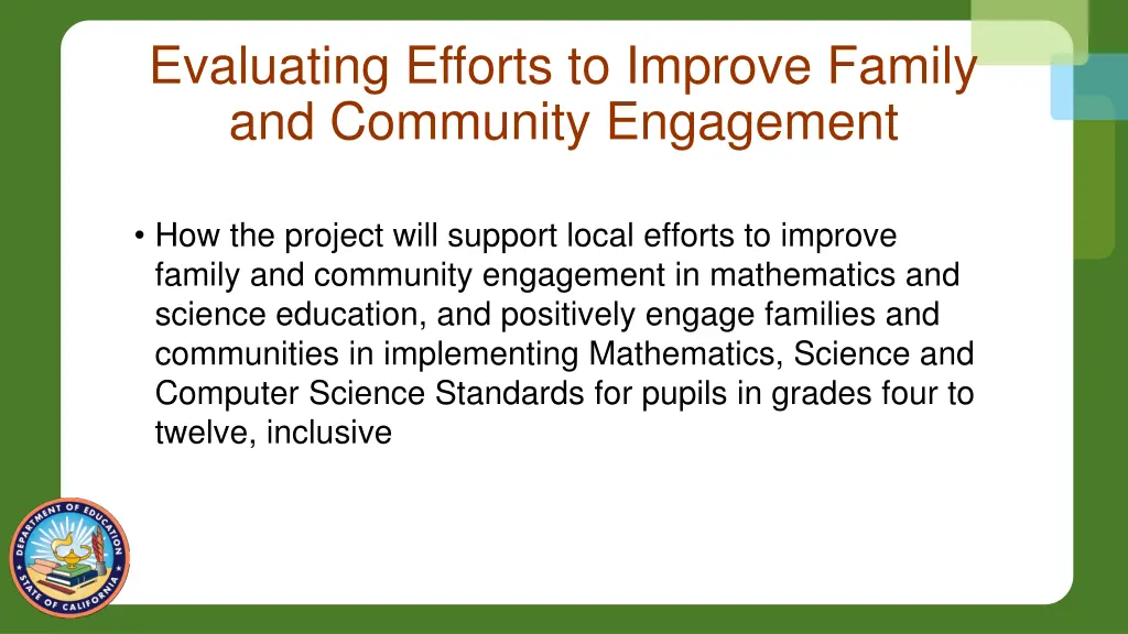 evaluating efforts to improve family