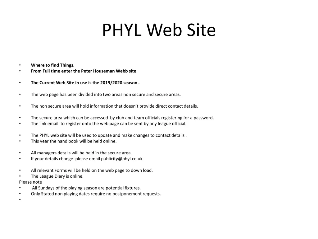 phyl web site