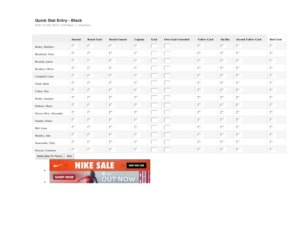 quick stat entry black sun 14 jan 2018
