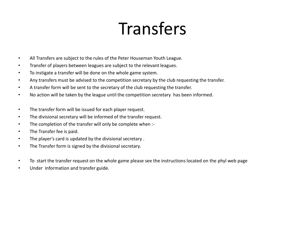transfers