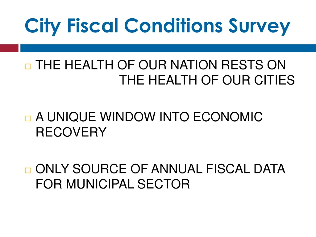 city fiscal conditions survey