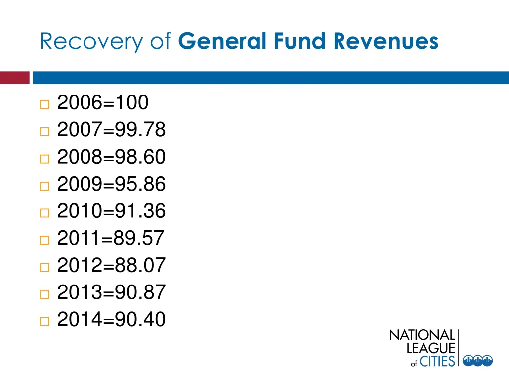 recovery of general fund revenues