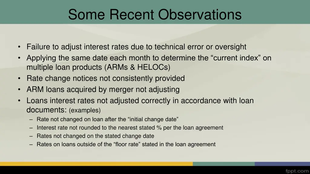 some recent observations