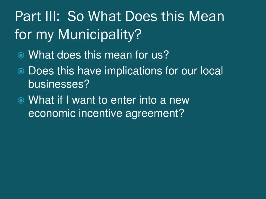 part iii so what does this mean