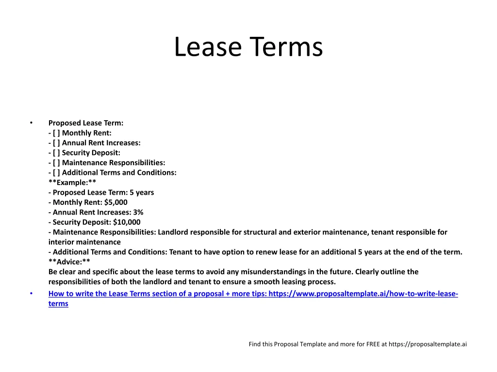 lease terms