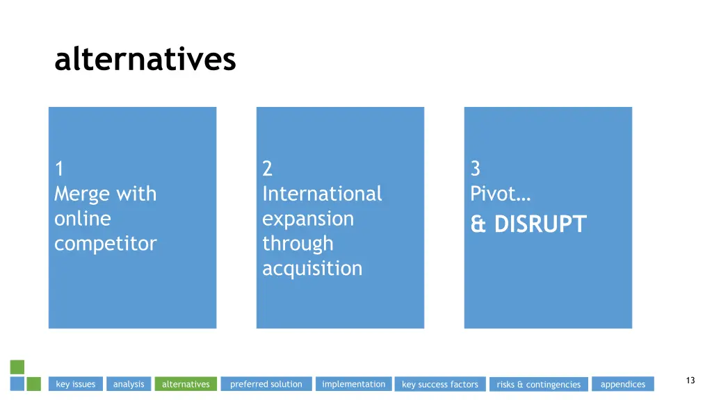 alternatives 1