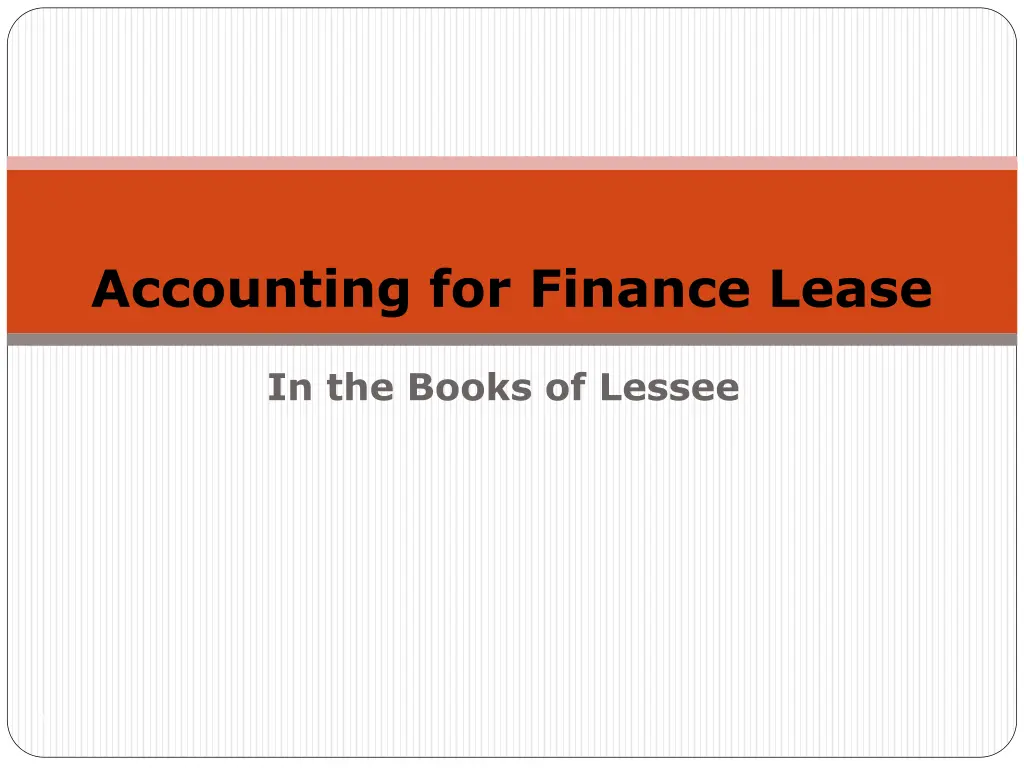 accounting for finance lease