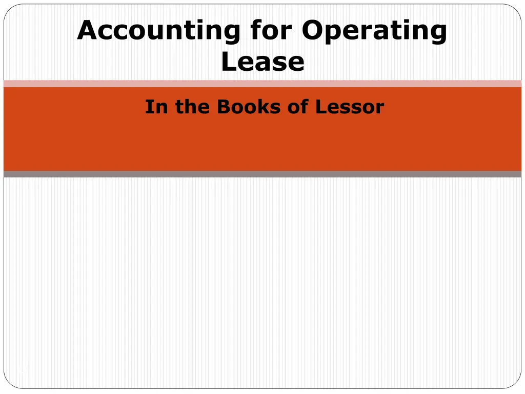 accounting for operating lease