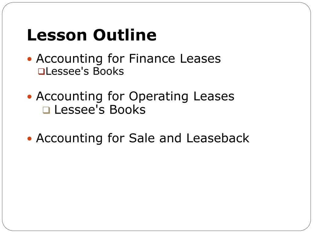 lesson outline