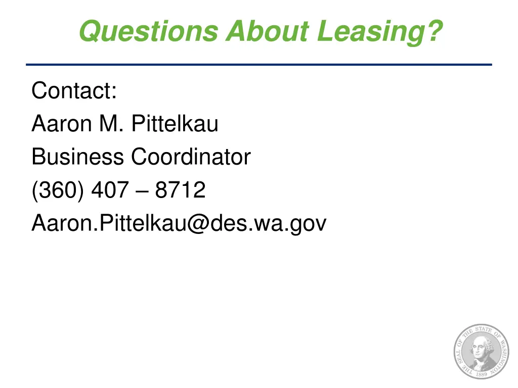 questions about leasing
