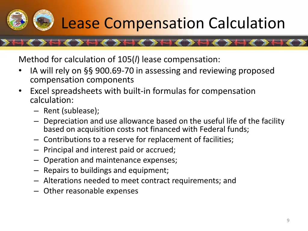 lease compensation calculation