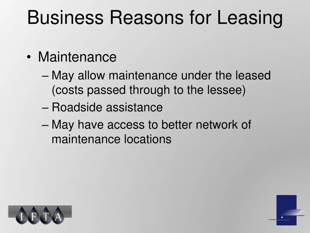 business reasons for leasing 1