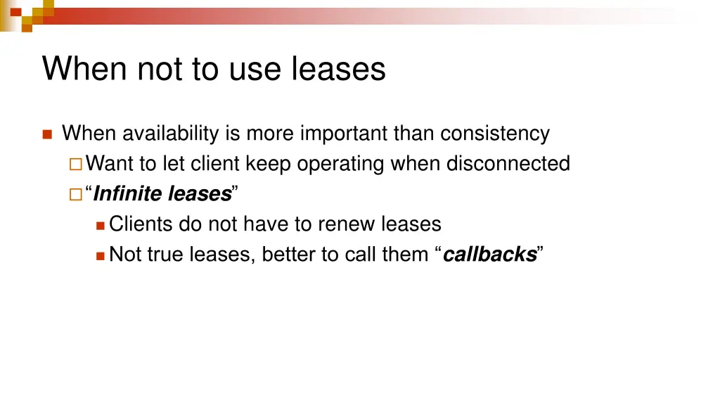 when not to use leases