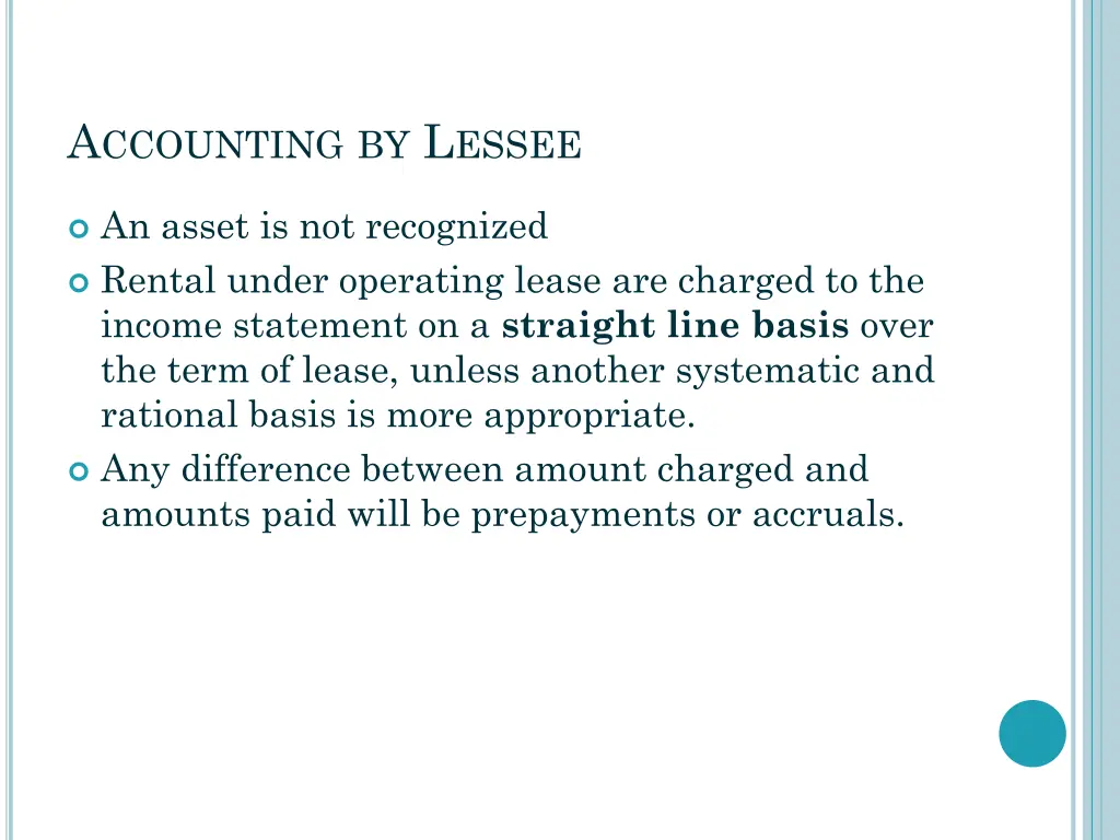 a ccounting by l essee