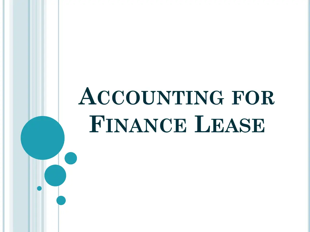 a ccounting for f inance l ease