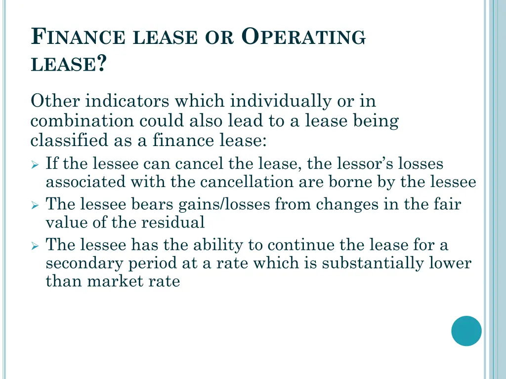 f inance lease or o perating lease 3