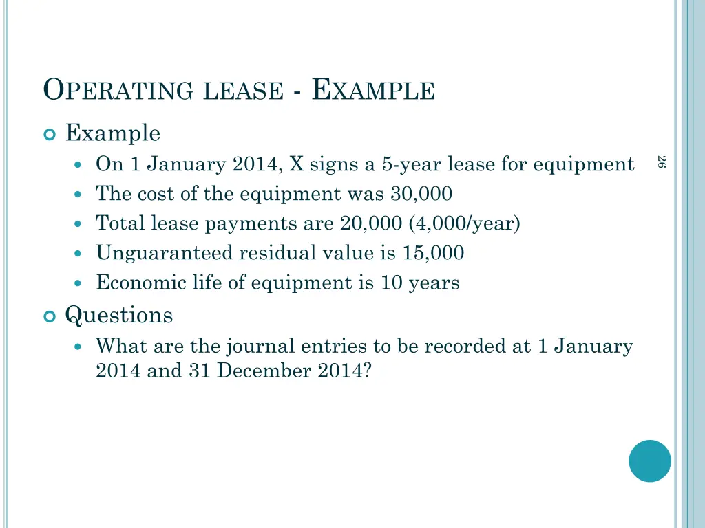 o perating lease e xample