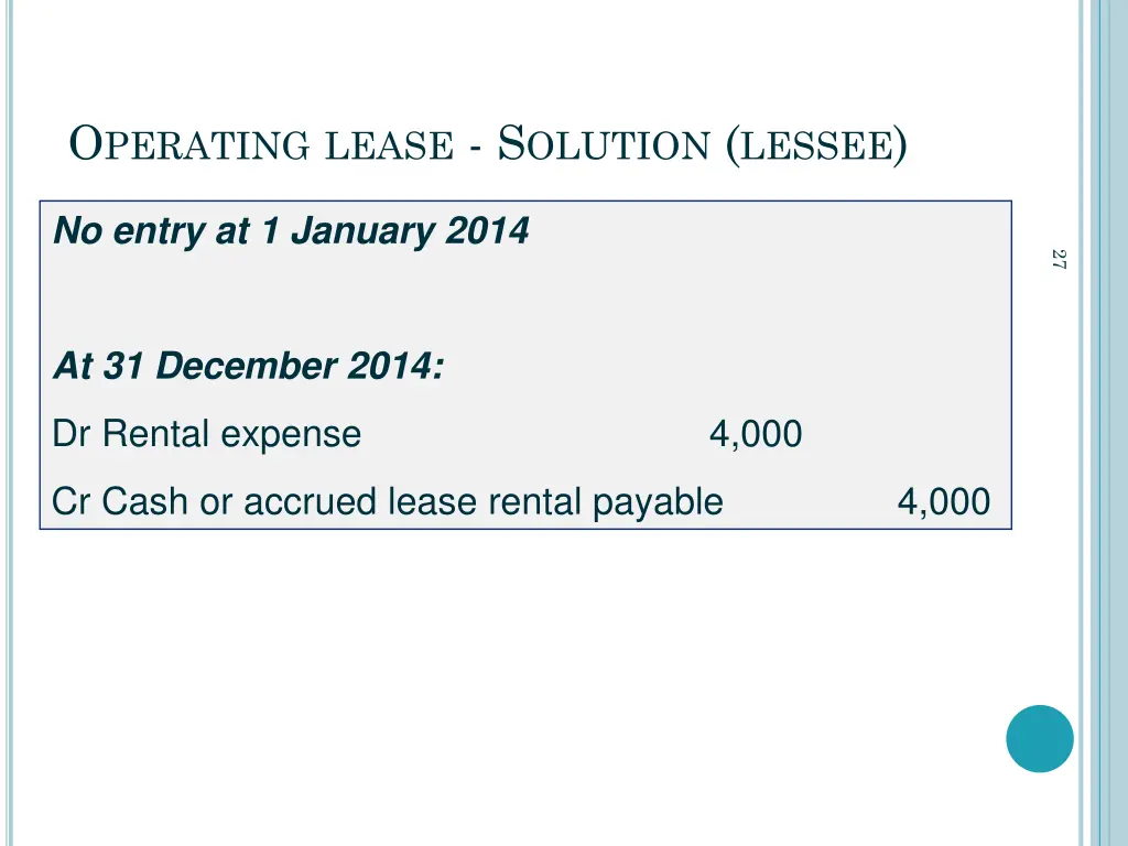 o perating lease s olution lessee