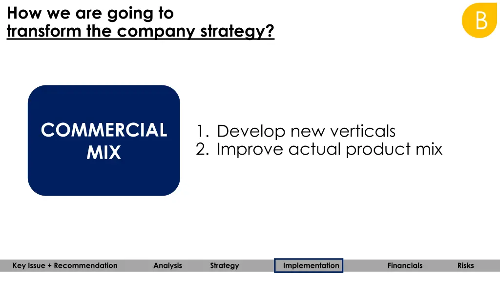 how we are going to transform the company strategy 1
