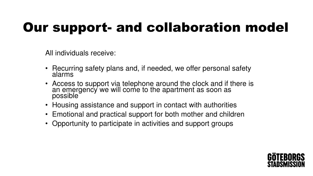 our support and collaboration model 2