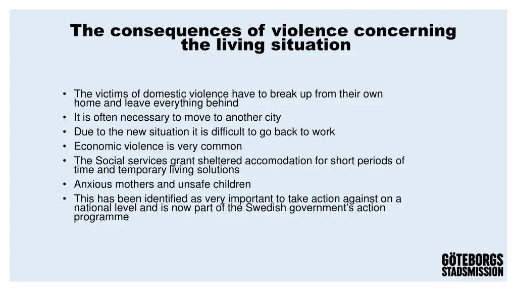 the consequences of violence concerning
