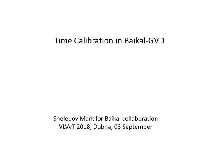 time calibration in baikal gvd