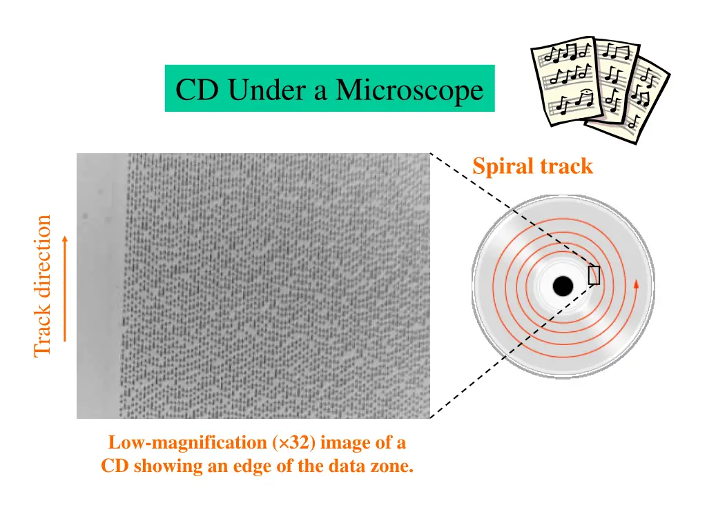 cd under a microscope