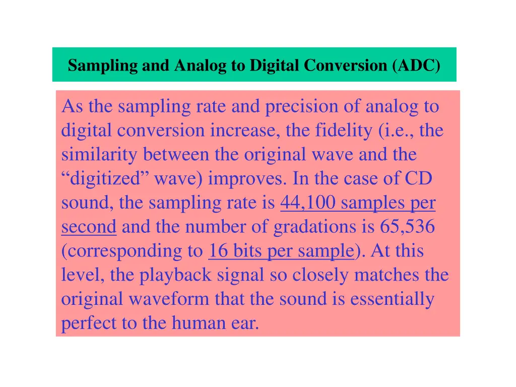 sampling and analog to digital conversion adc