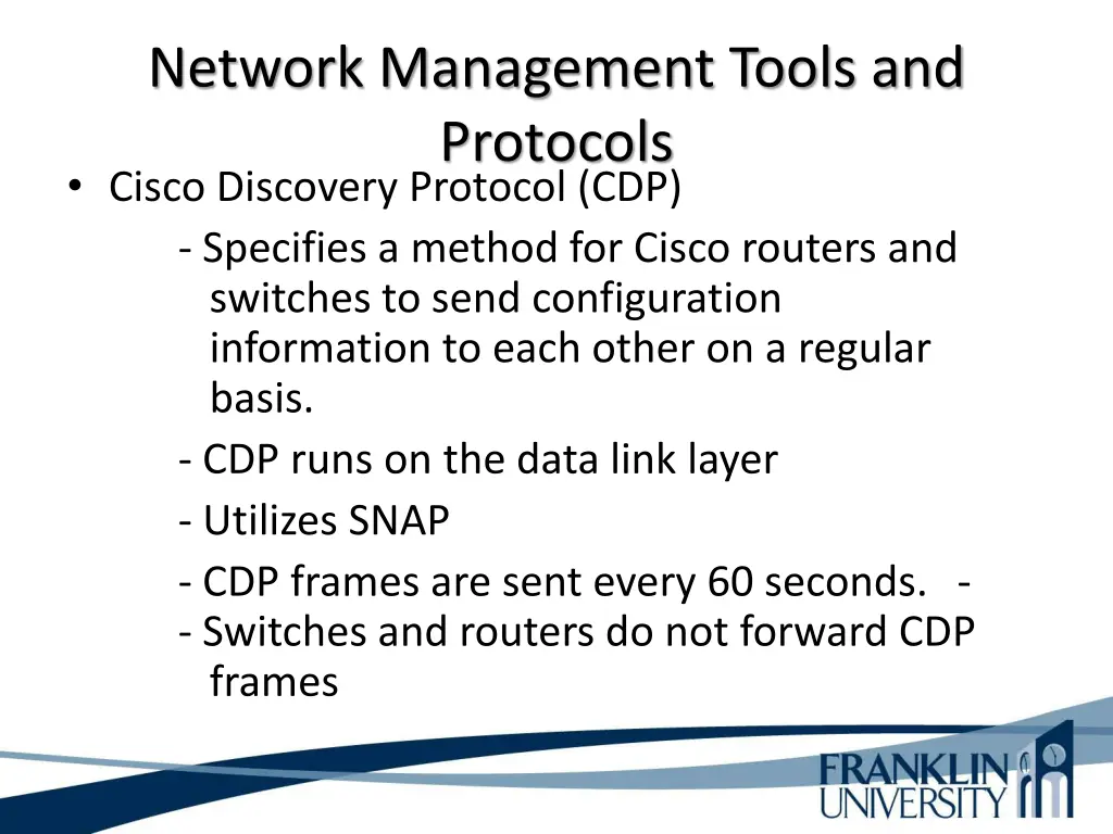 network management tools and protocols cisco