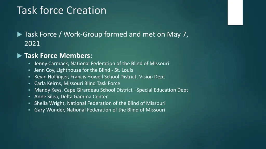 task force creation